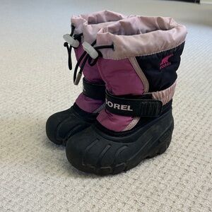Sorel Kids' Pink and Black Snow Boots